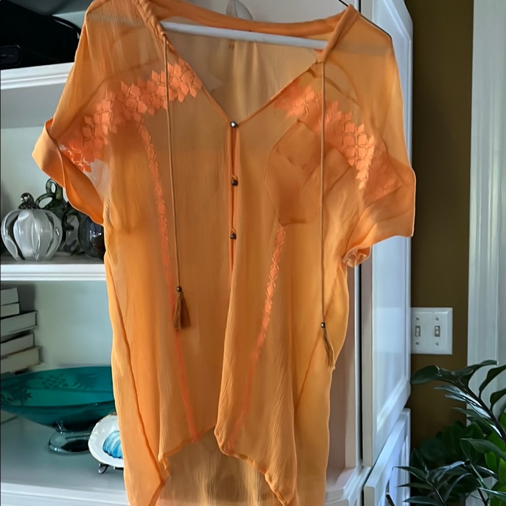 Women's Sheer Orange Top